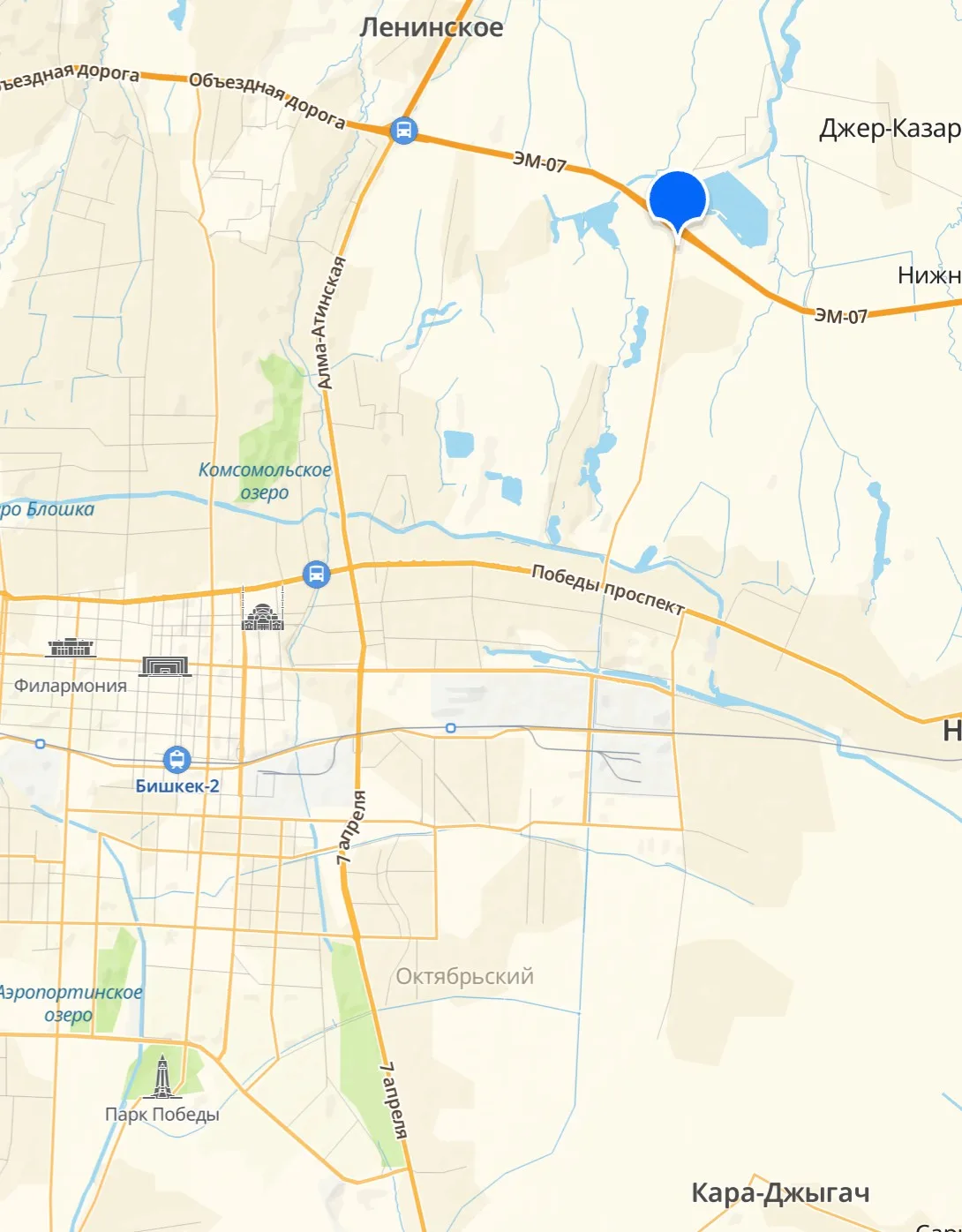 Карта: площадка BETUR в районе ГЭС-5, Бишкек